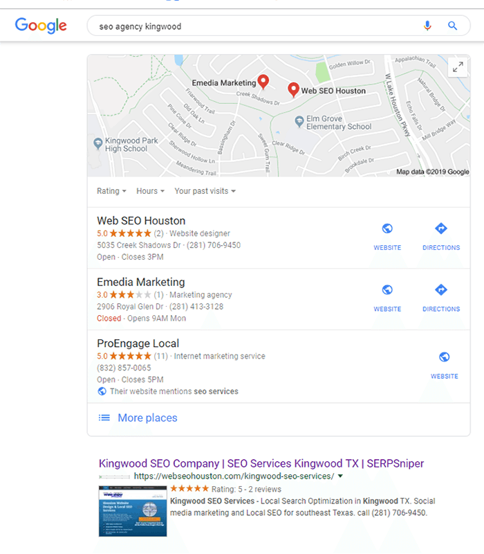 SEO Agency Kingwood – Google Map Pack